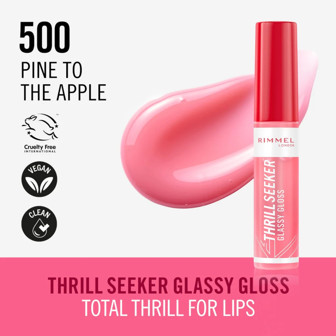 RIMMEL LONDON THRILL SEEKER # 500 PINE TO THE APPLE (W) 10ML LIP GLOSS