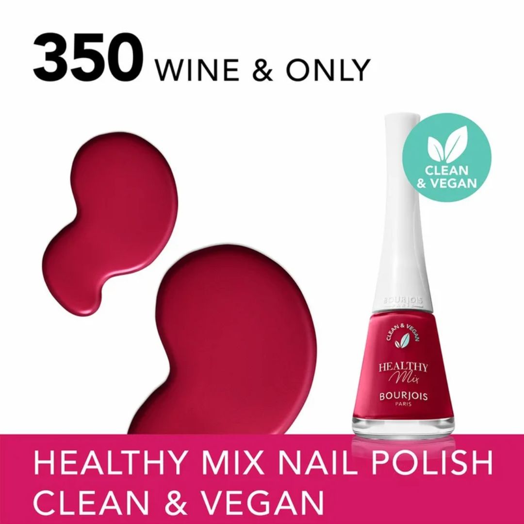 BOURJOIS HEALTHY MIX # 350 WINE & ONLY 9ML NAIL POLISH