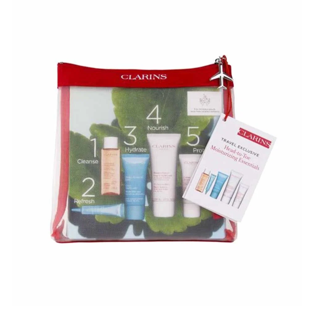 CLARINS HEAD TO TOE MOISTURIZING ESSENTIALS (5 PCS) TRAVEL SET