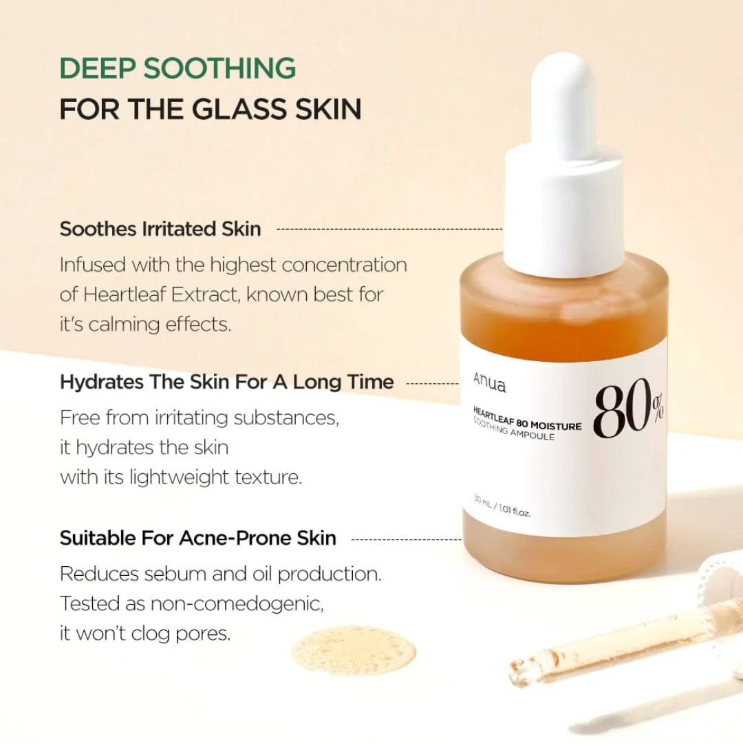 ANUA Heartleaf 80% Soothing Ampoule 30ml