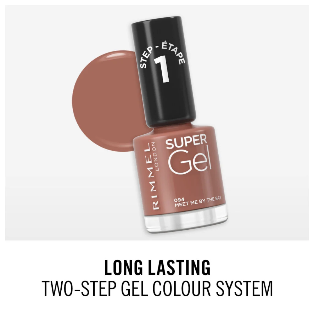 RIMMEL LONDON SUPER GEL NAIL POLISH # 090 PORCELAIN (W) 12ML