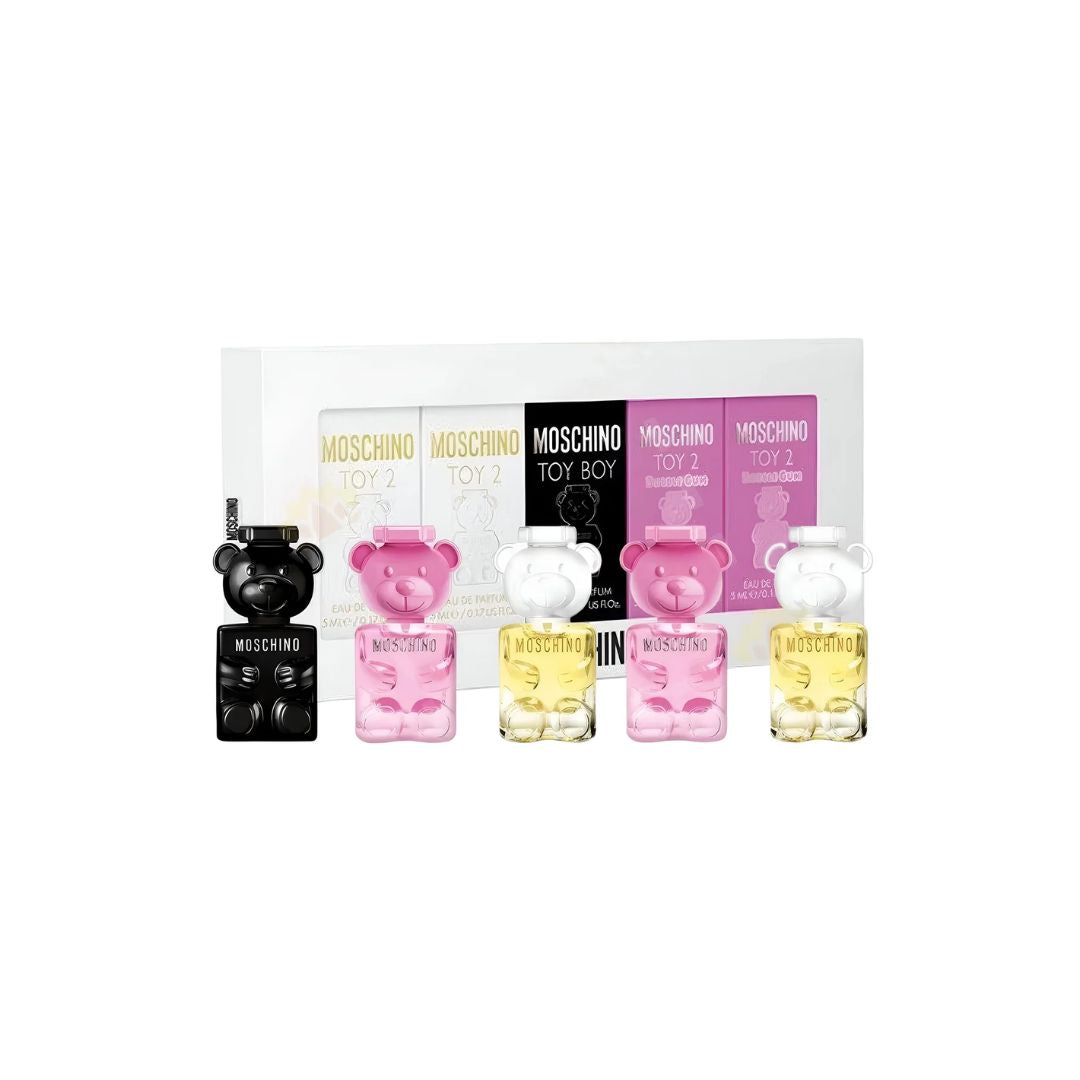 MOSCHINO (U) MINI SET 5 X 5ML (TOY 2 EDP + TOY 2 EDP + TOY BOY EDP + BUBBLE GUM