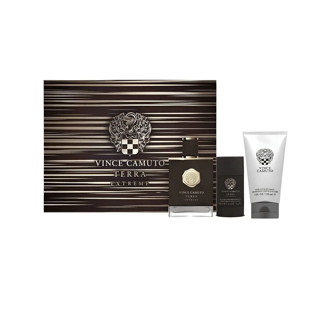 VINCE CAMUTO TERRA EXTREME (M) SET EDP 100ML + DEO STICK 71G + HAIR & BW