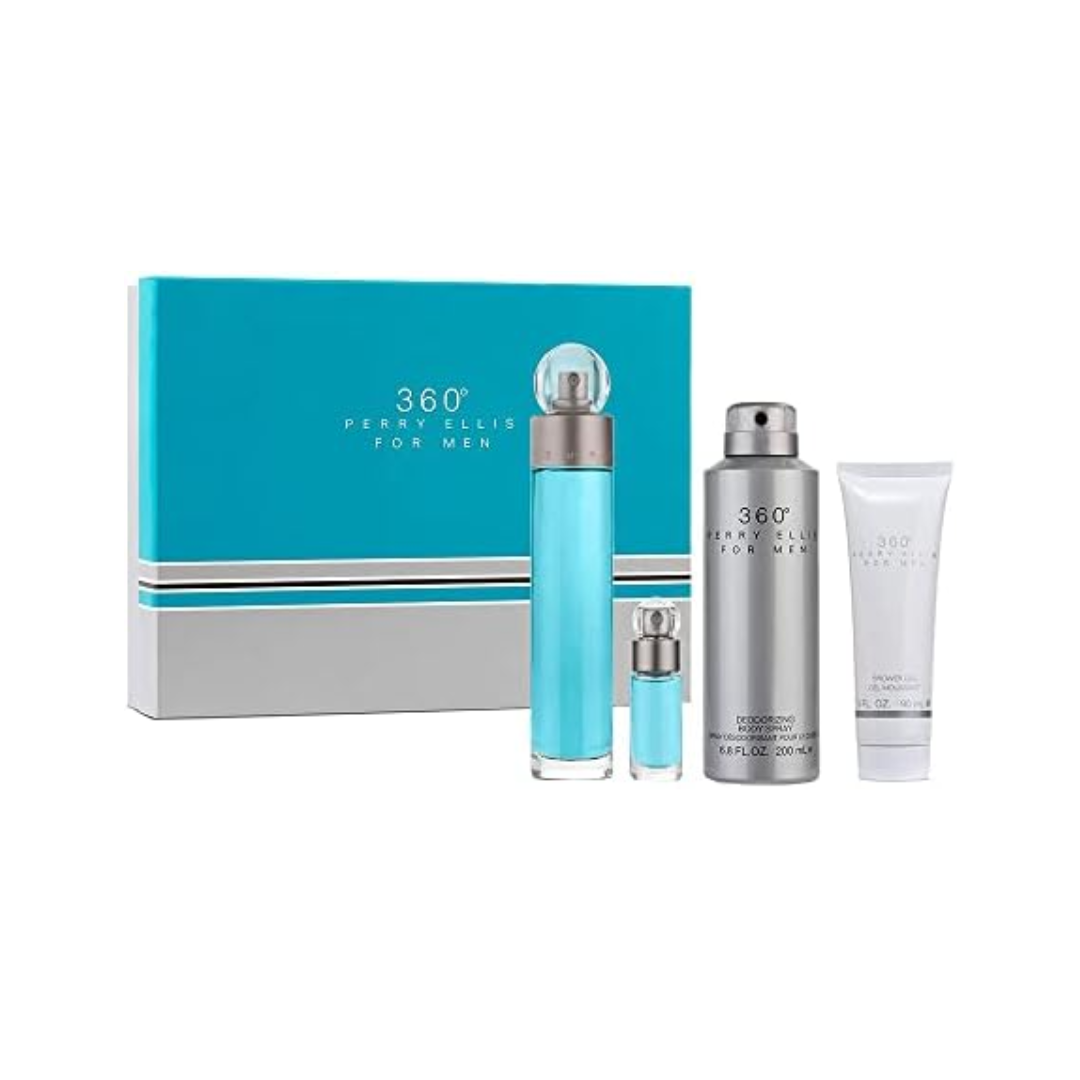 PERRY ELLIS 360° (M) SET EDT 100ML + BODY SPRAY 170G + EDT 7.5ML + SG 90ML